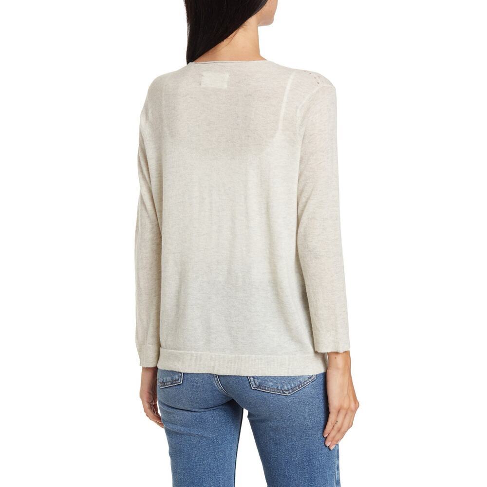 Zadig & Voltaire Daphnee Beige Cashmere Button Cardigan Size Small - Picture 3 of 16